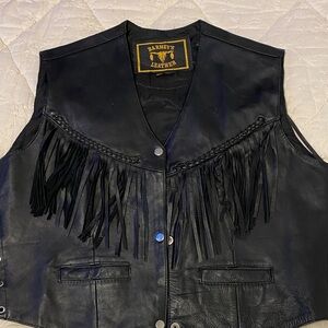Barneys Leather Black and Silver Leather Vest, very nice condition.